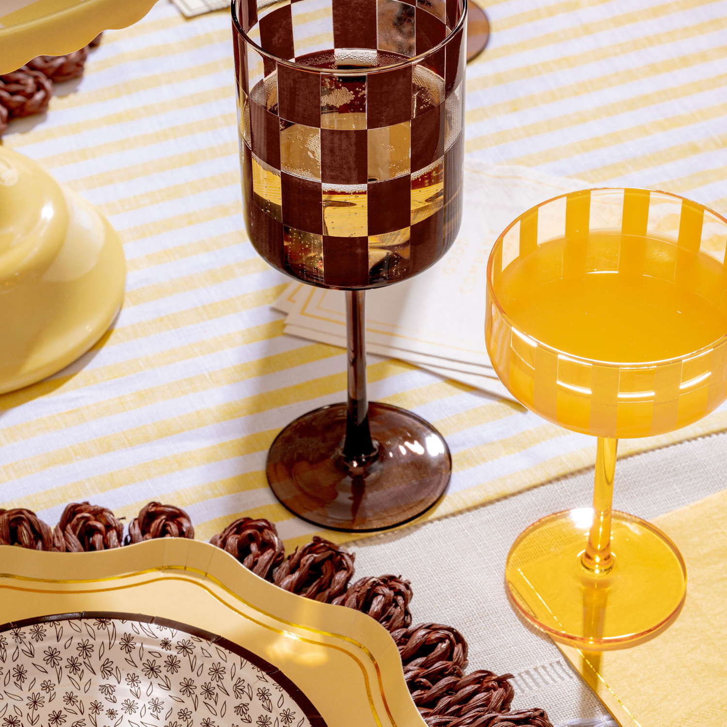 Stripe Coupe Glass