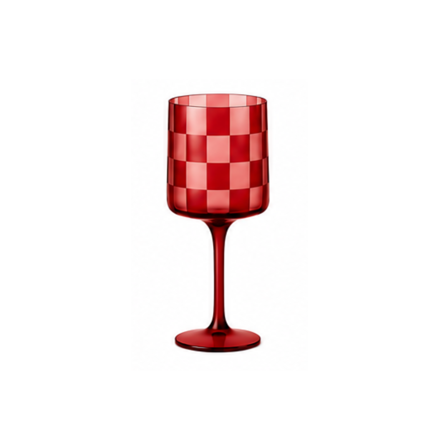 Checkered Wine Glass