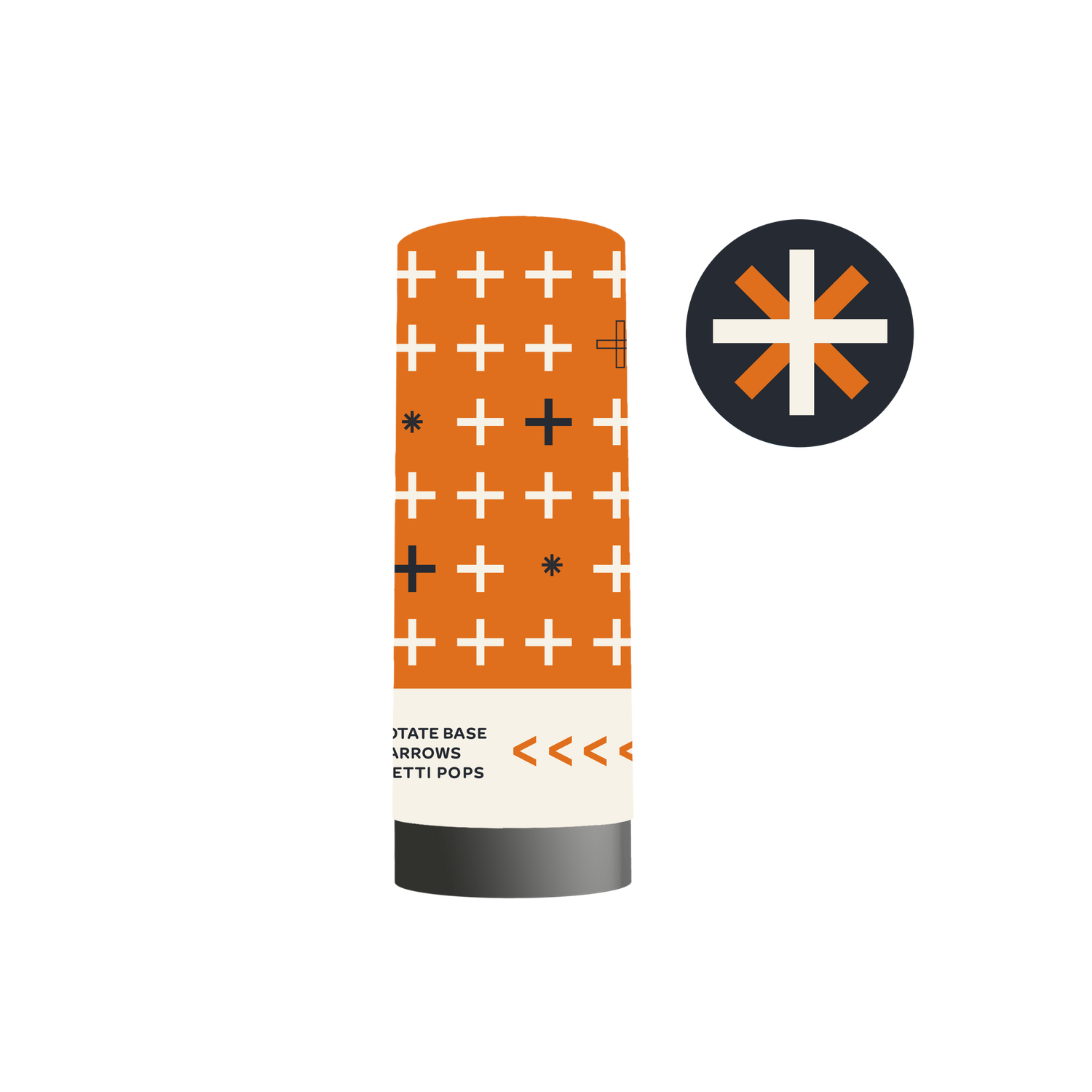 Burnt Orange/White Confetti Popper