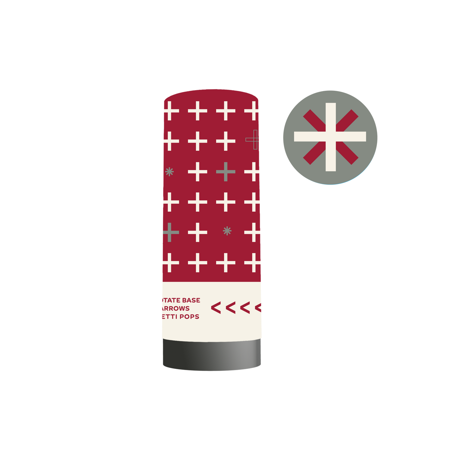 Maroon/White Confetti Popper