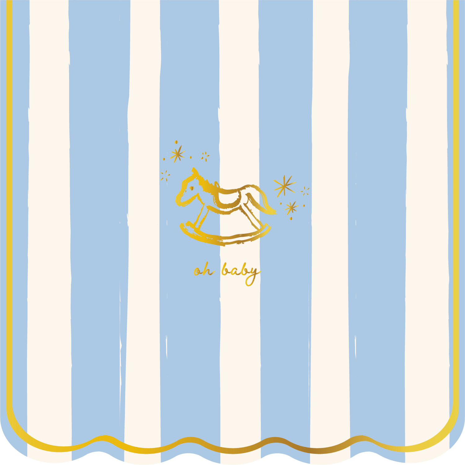 Oh Baby Icon Cocktail Napkins- Blue