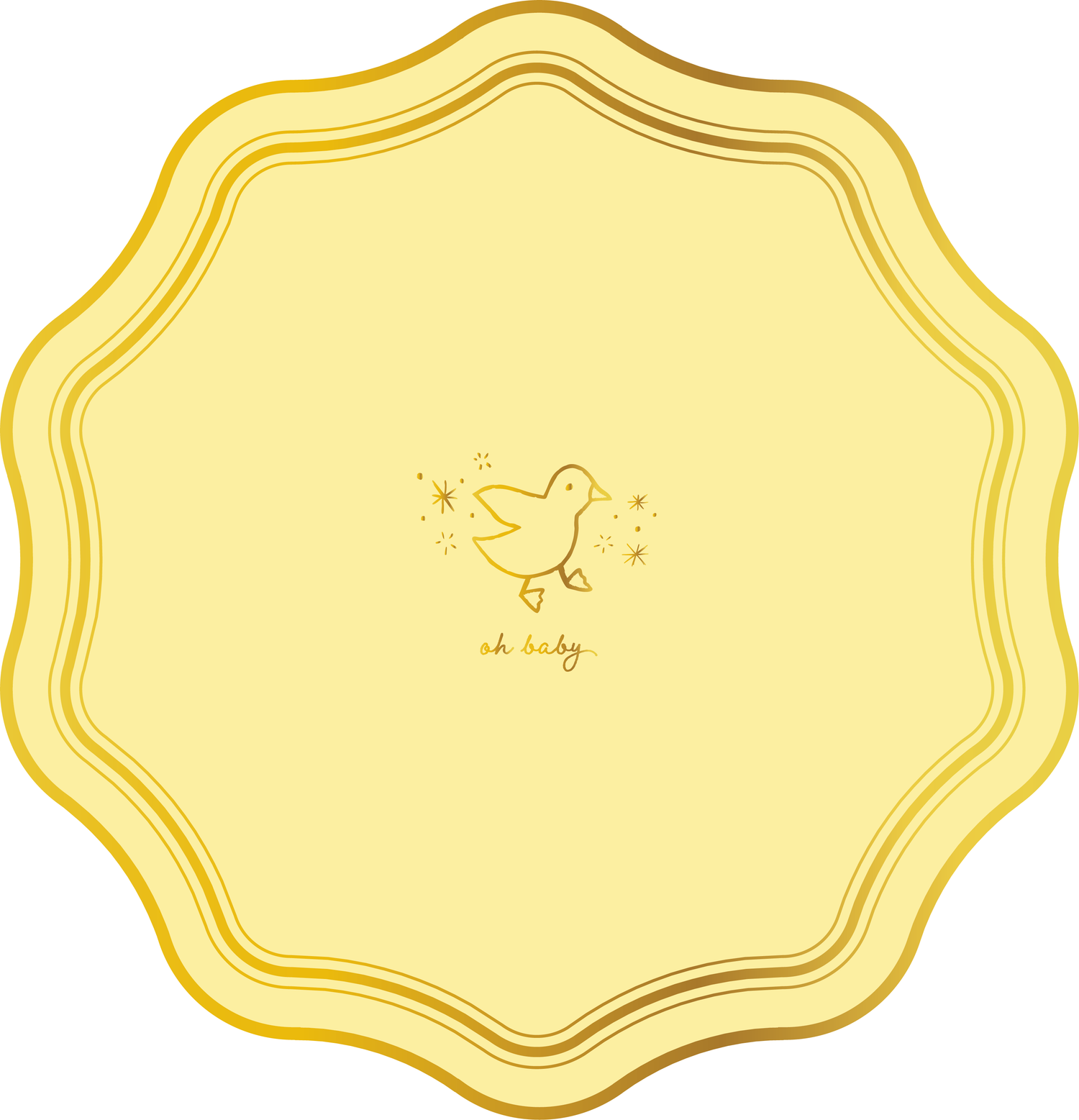 Oh Baby Icon Party Plates- Yellow