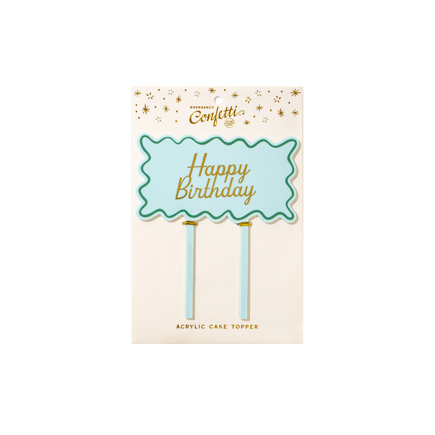 Blue & Green Birthday Acrylic Cake Topper