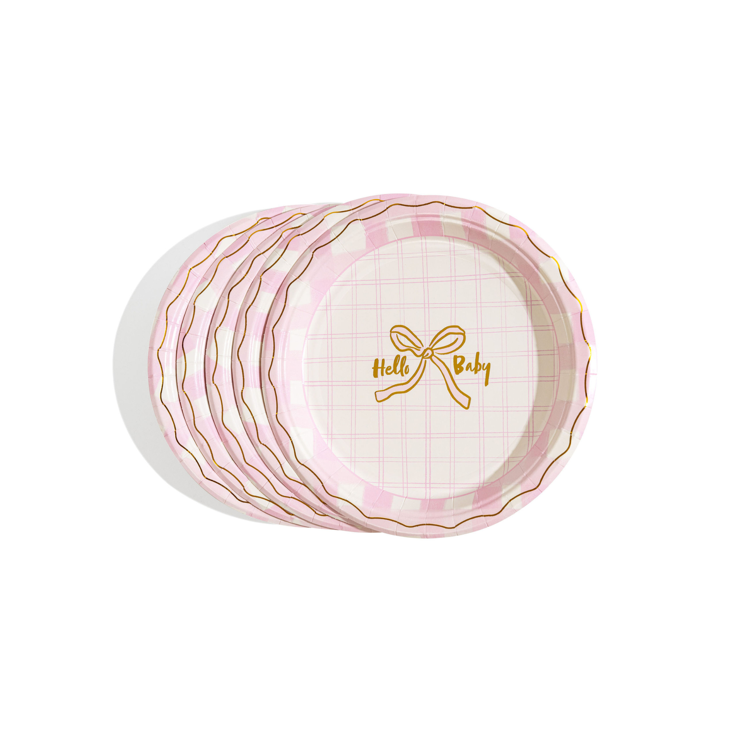 Hello Baby Pink Cake Plates