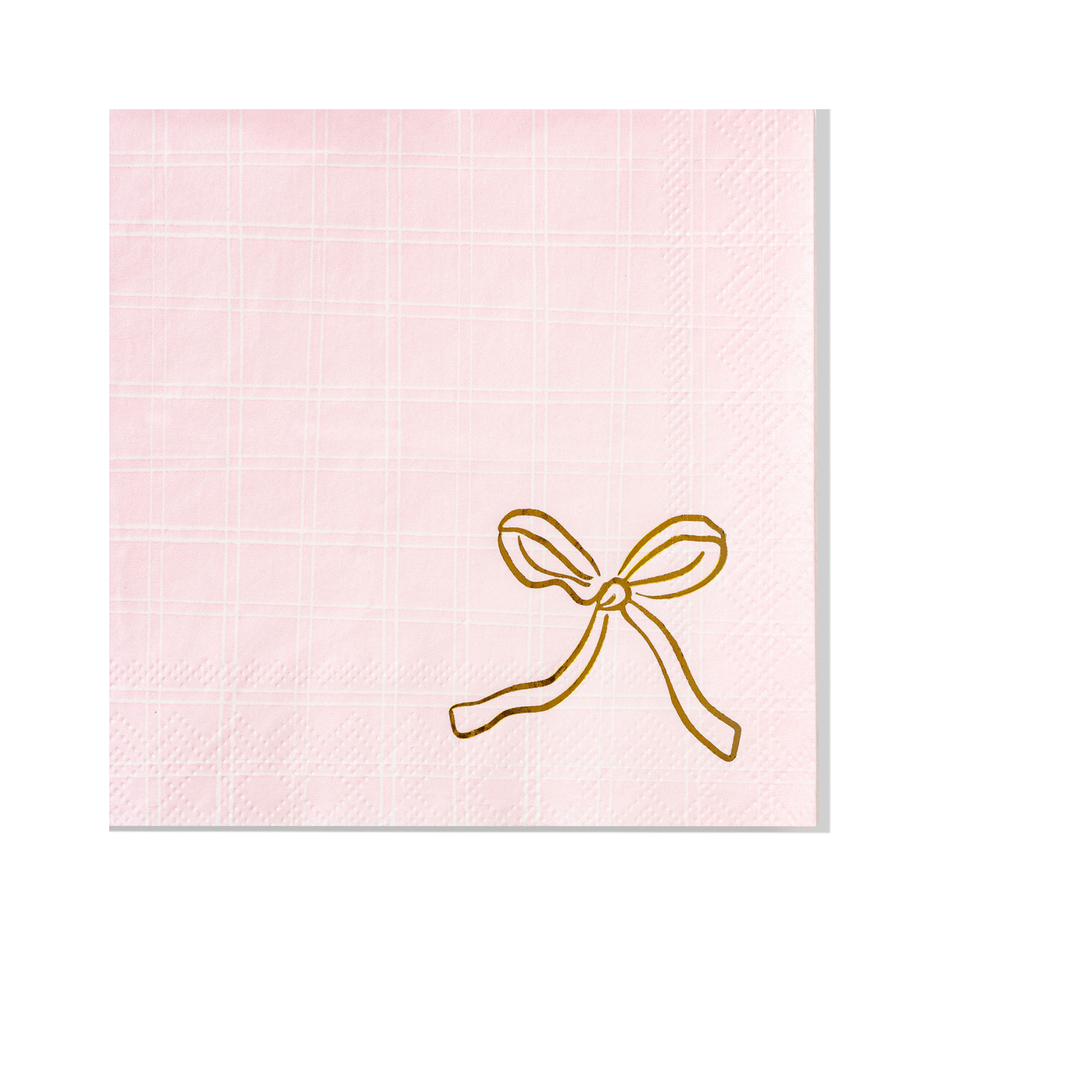 Pink Plaid Cocktail Napkins