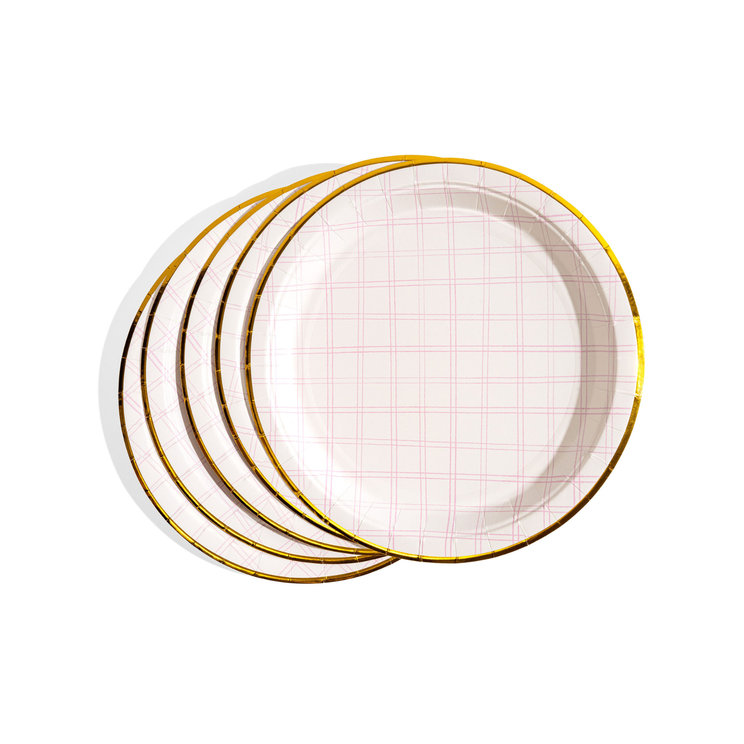 Pink Plaid Dinner Plates