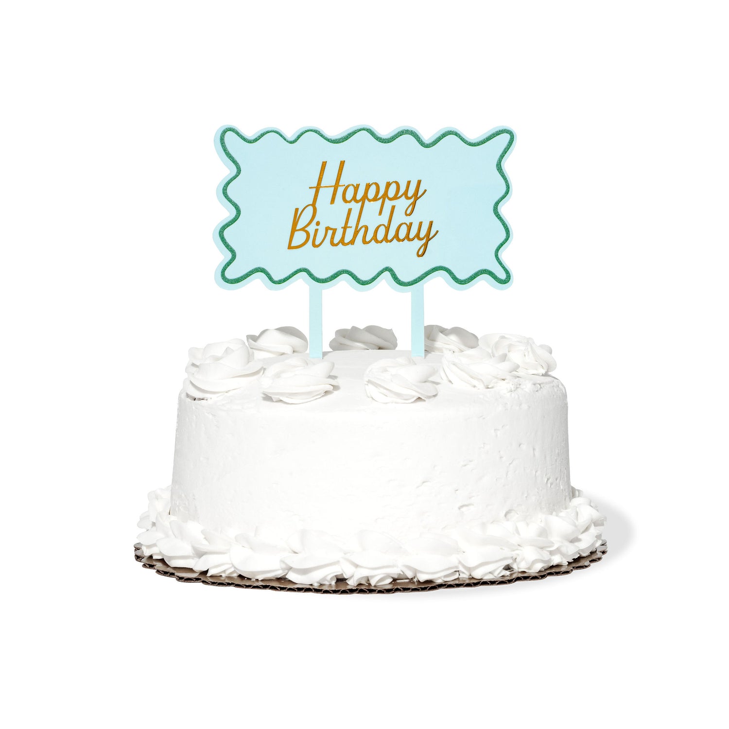 Blue & Green Birthday Acrylic Cake Topper