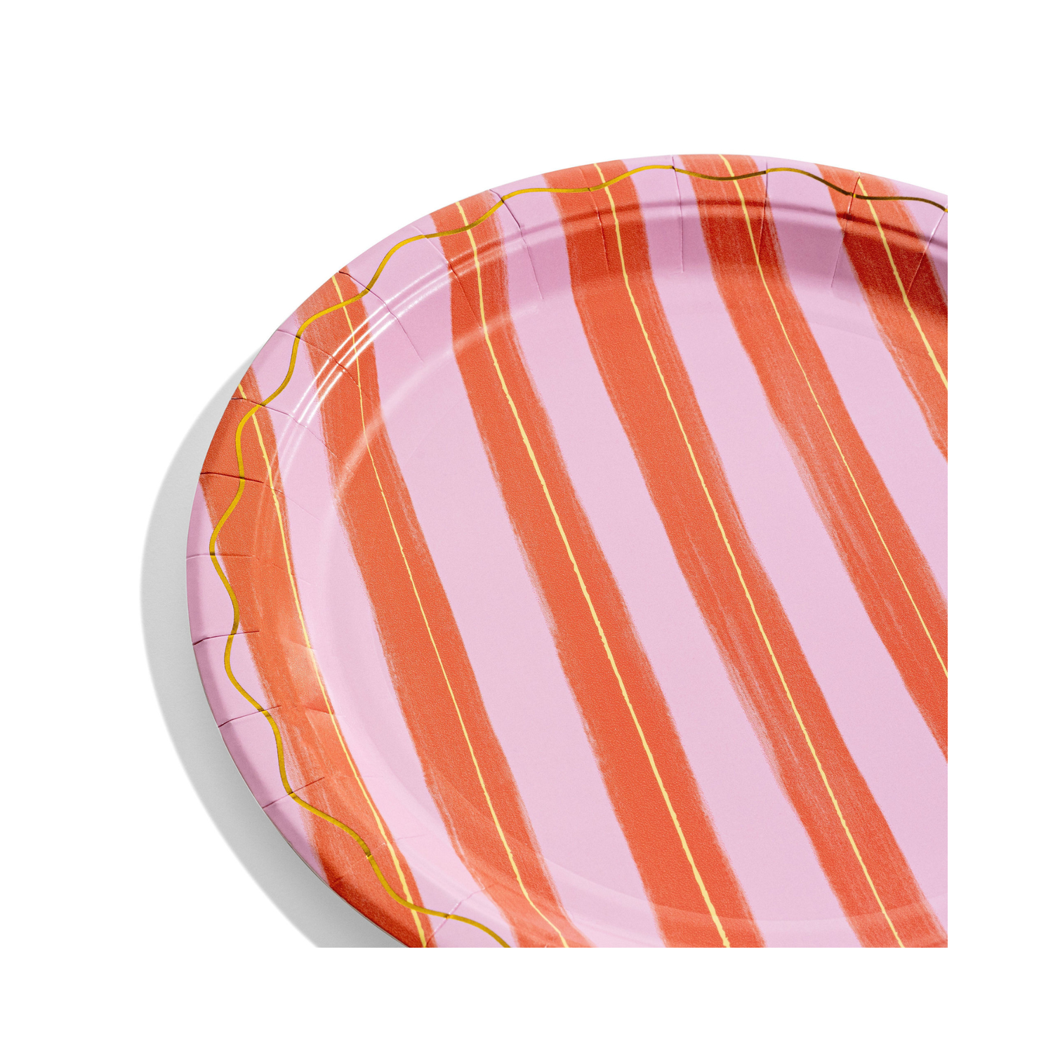 Pink & Red Stripe Dinner Plates