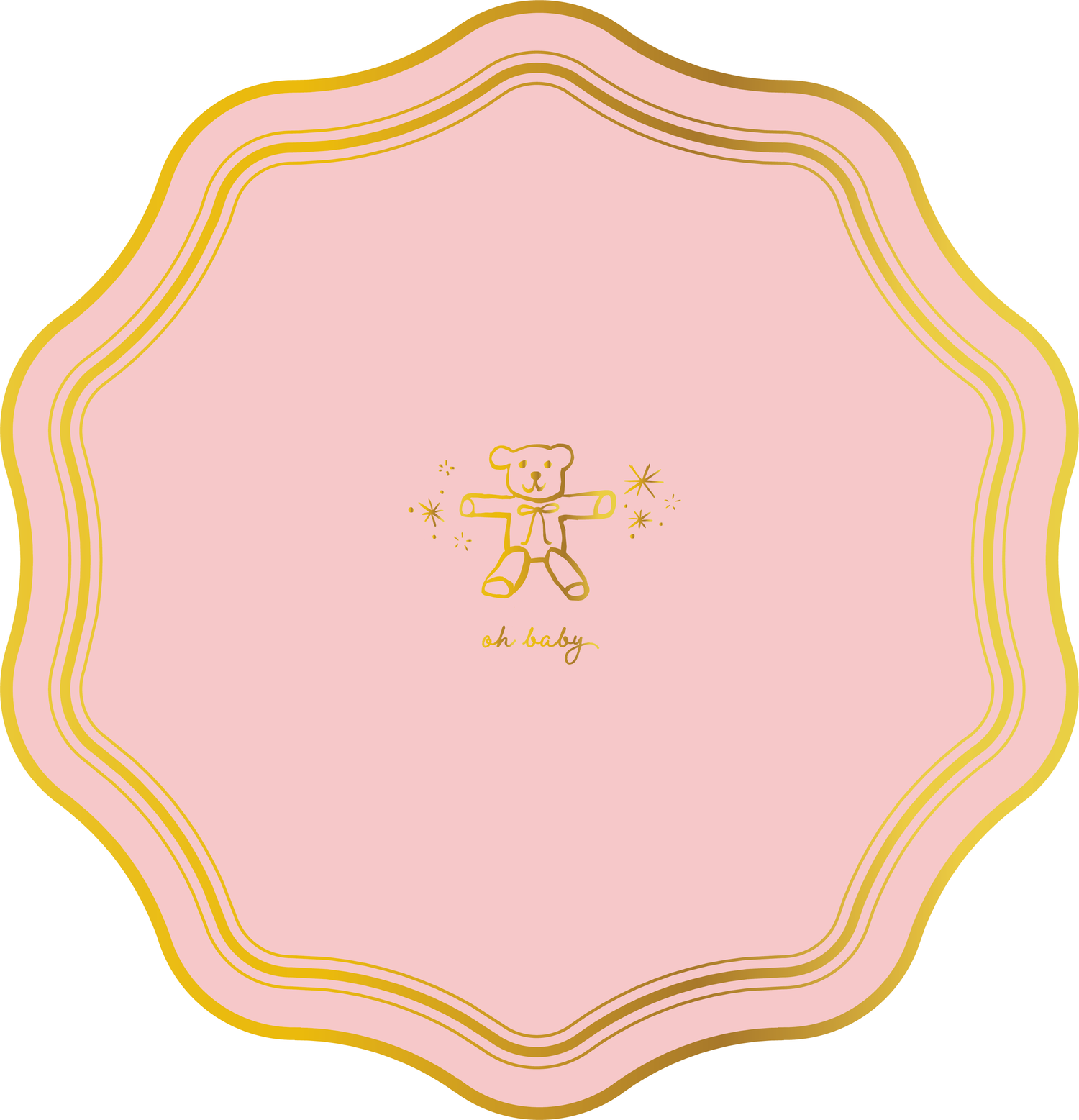 Oh Baby Icon Party Plates- Pink 2 Pack