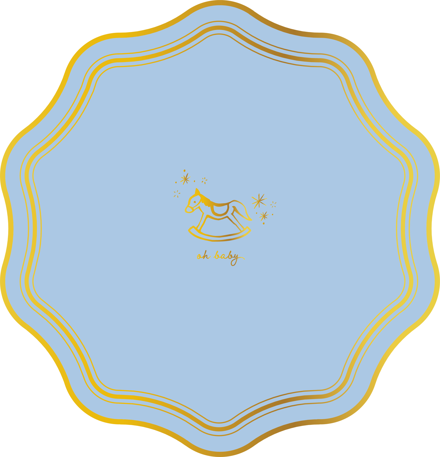 Oh Baby Icon Party Plates- Blue