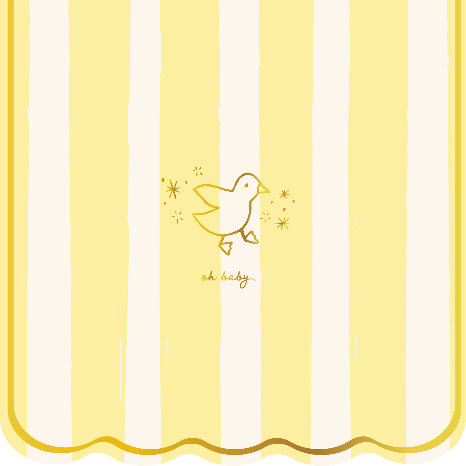 Oh Baby Icon Cocktail Napkins- Yellow
