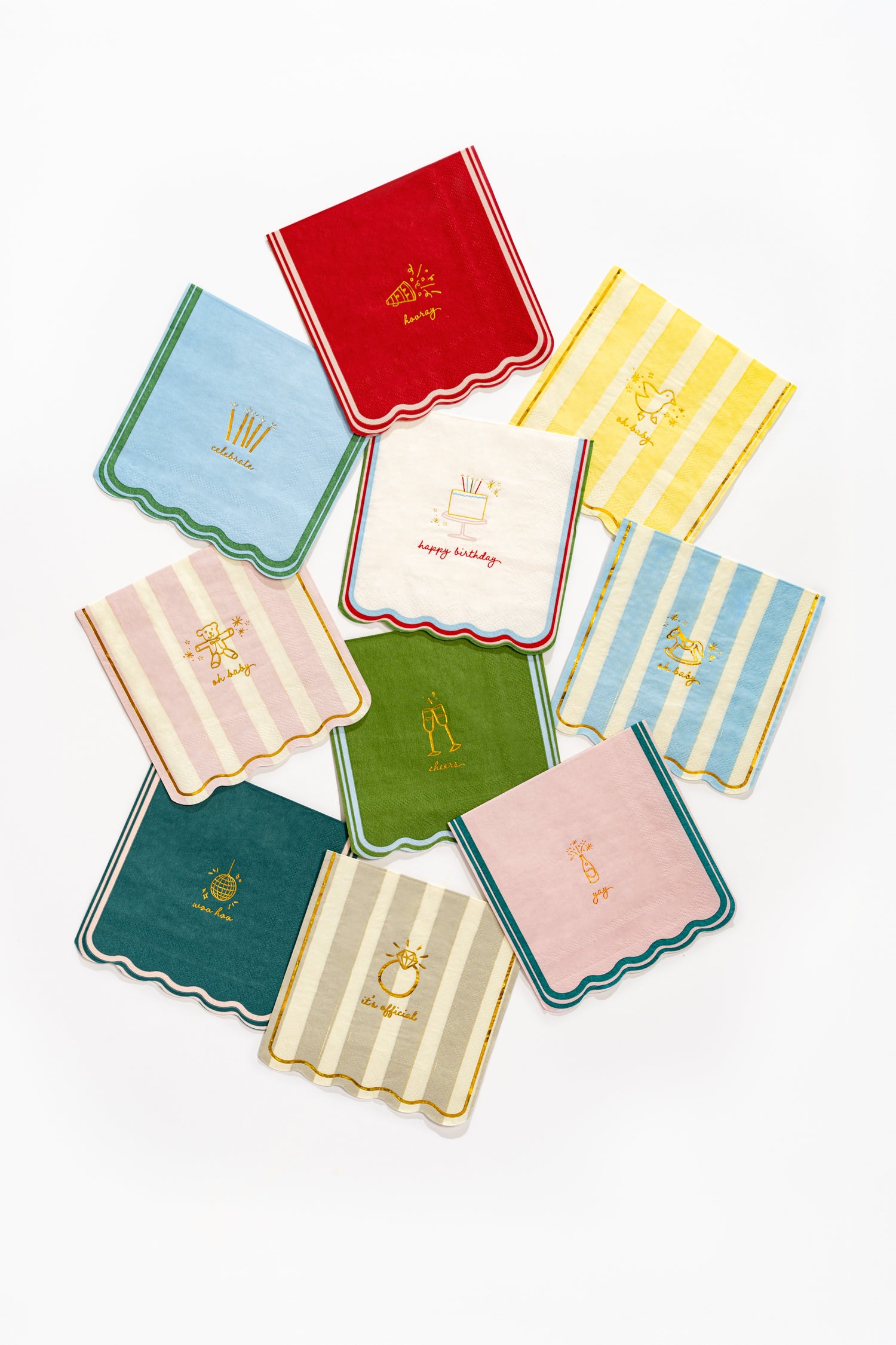 Oh Baby Icon Cocktail Napkins- Blue