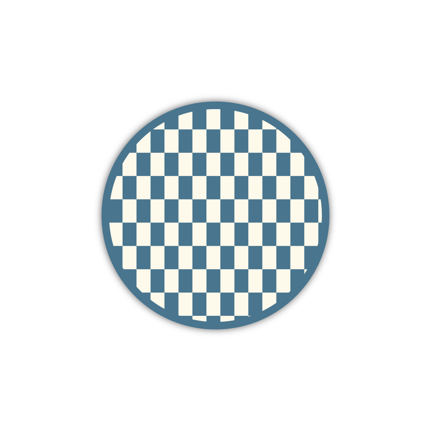 Dusty Blue Checker Snack Plates