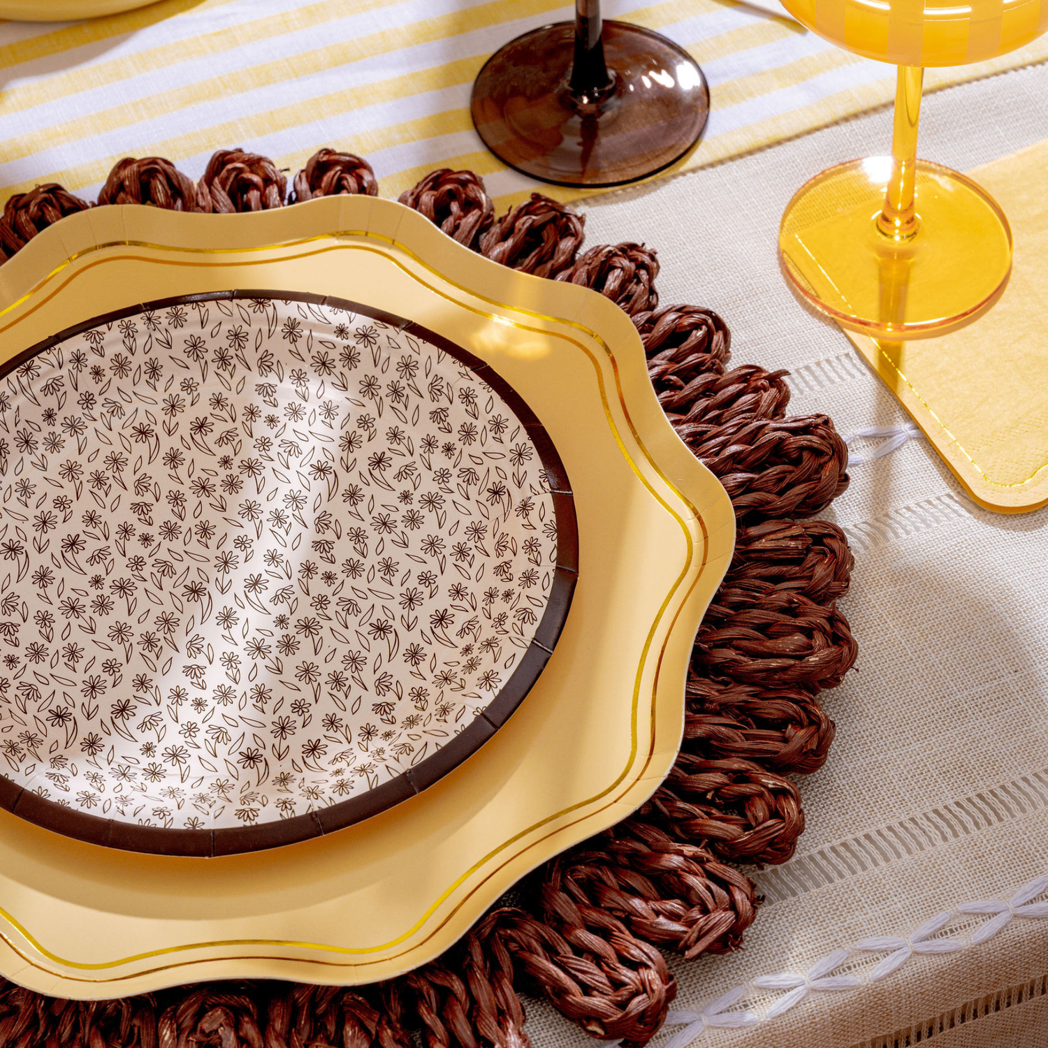 Chocolate Floral Snack Plates