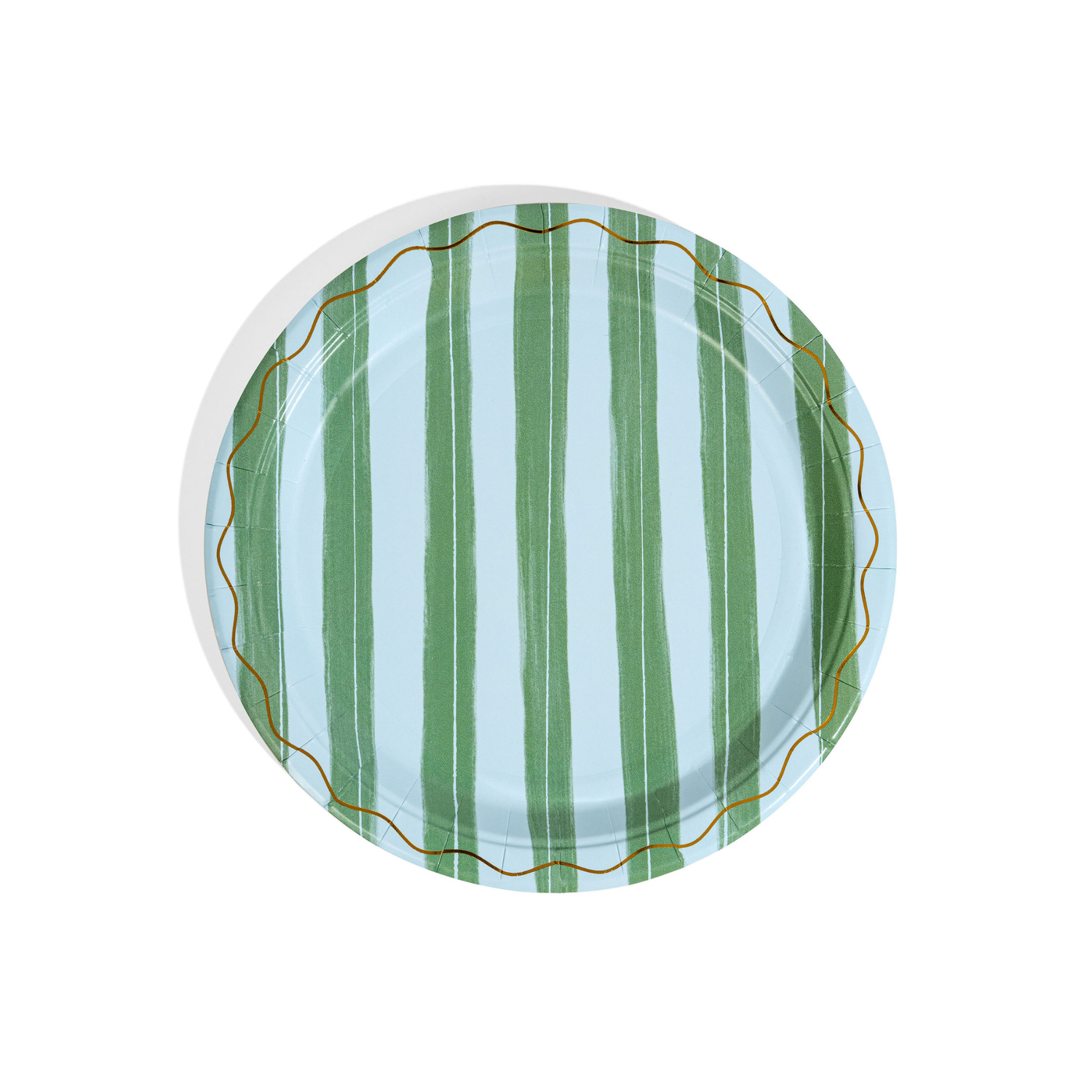 Blue & Green Stripe Dinner Plates