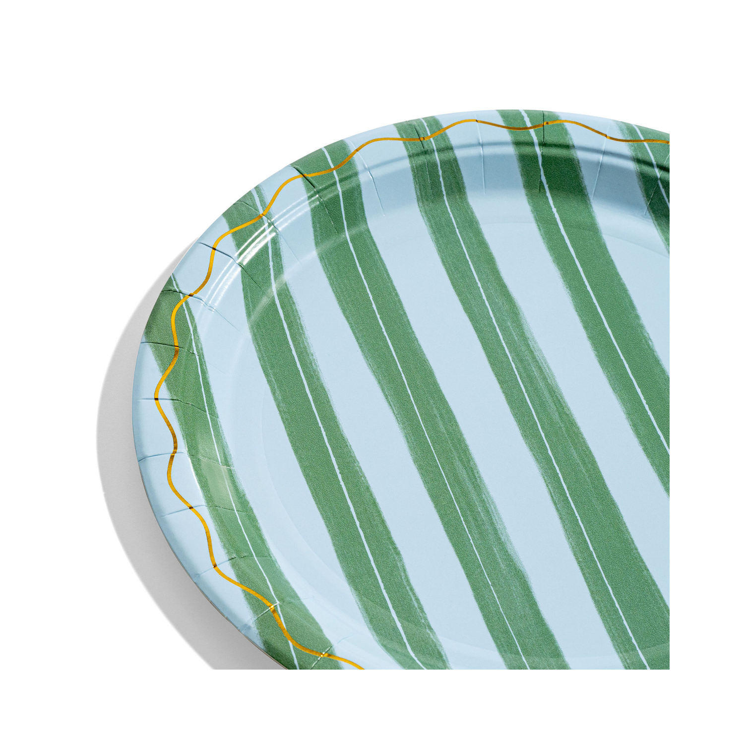 Blue & Green Stripe Dinner Plates