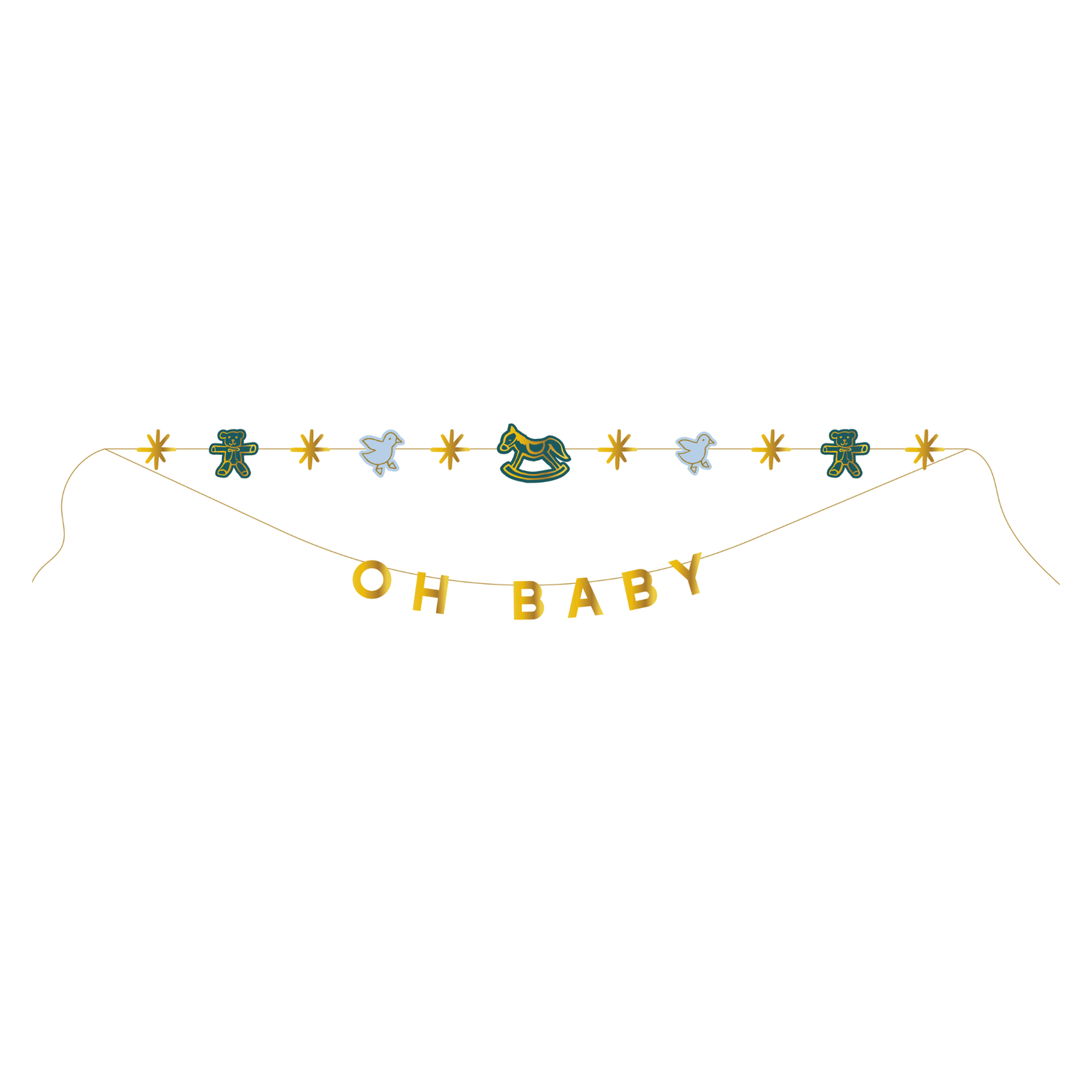 Oh Baby Party Banner Set- Blue
