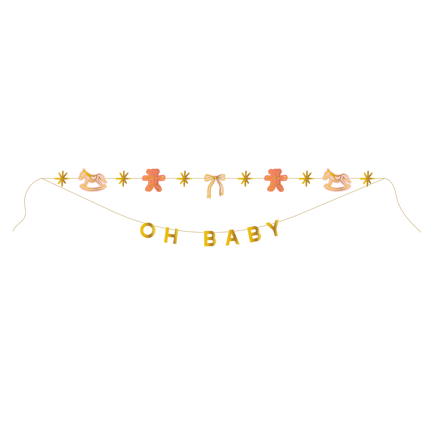 Oh Baby Party Banner Set- Pink