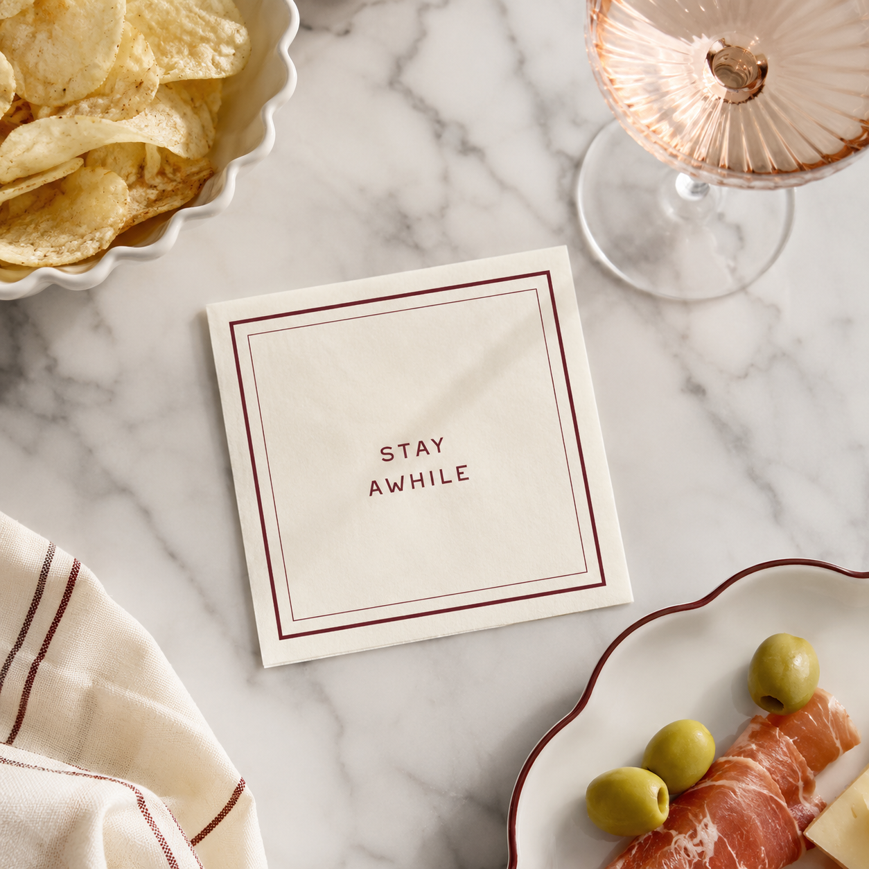 Stay Awhile Cocktail Napkins