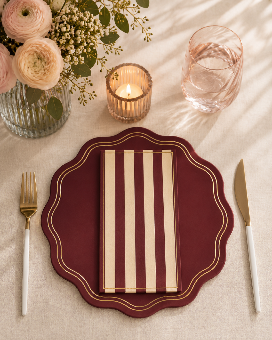 Merlot Cabana Stripe Guest Napkins