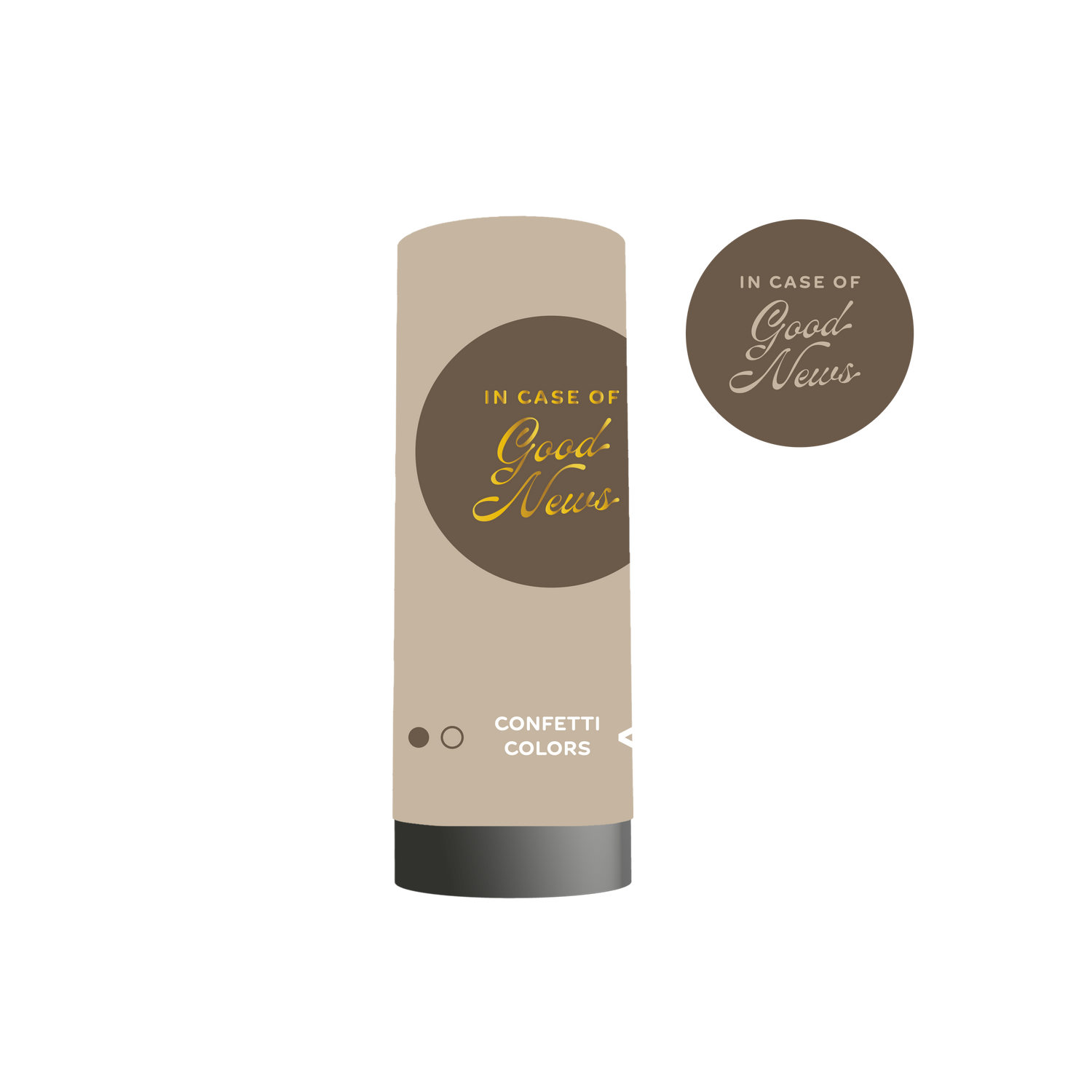 In Case of Good News Confetti Popper- Taupe