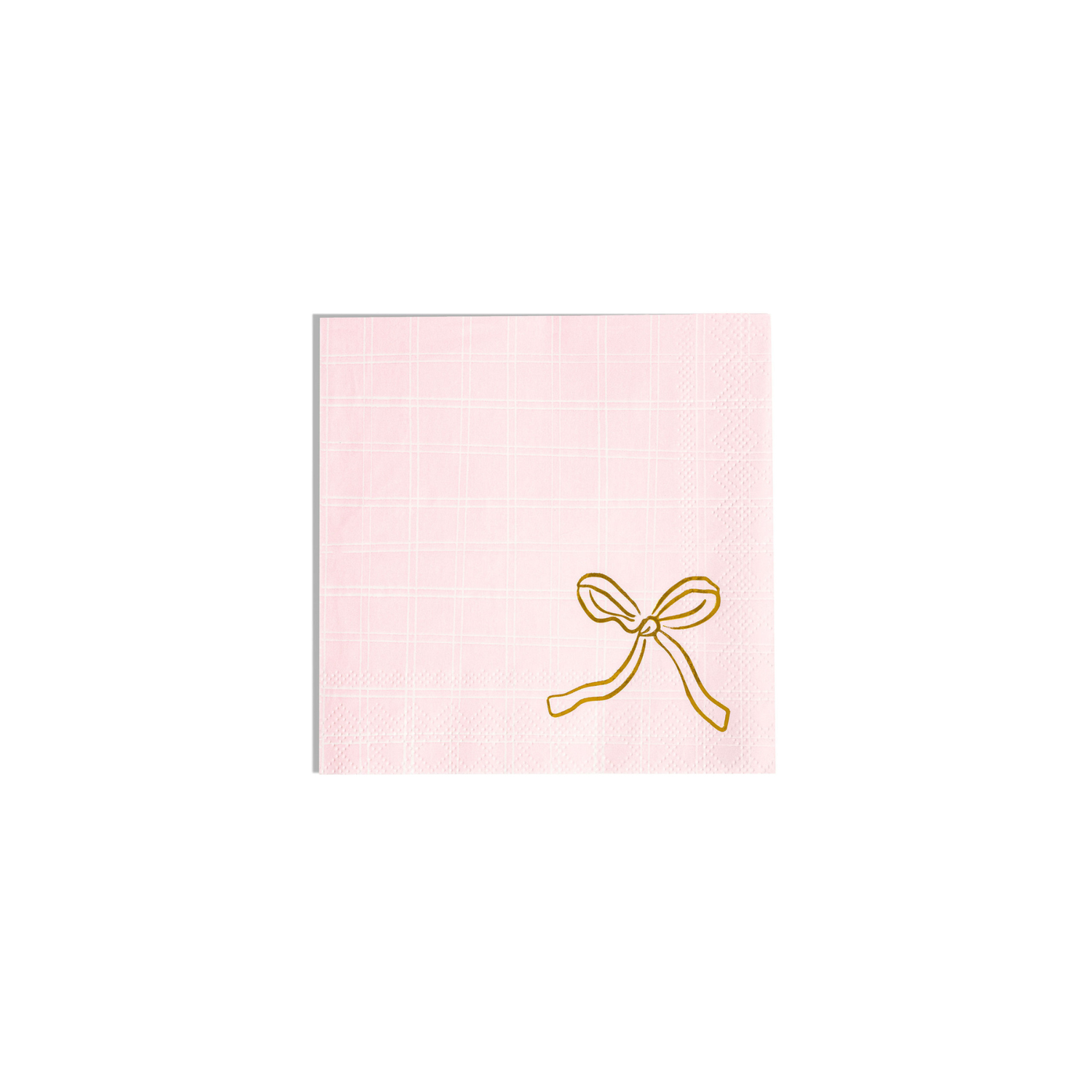 Pink Plaid Cocktail Napkins