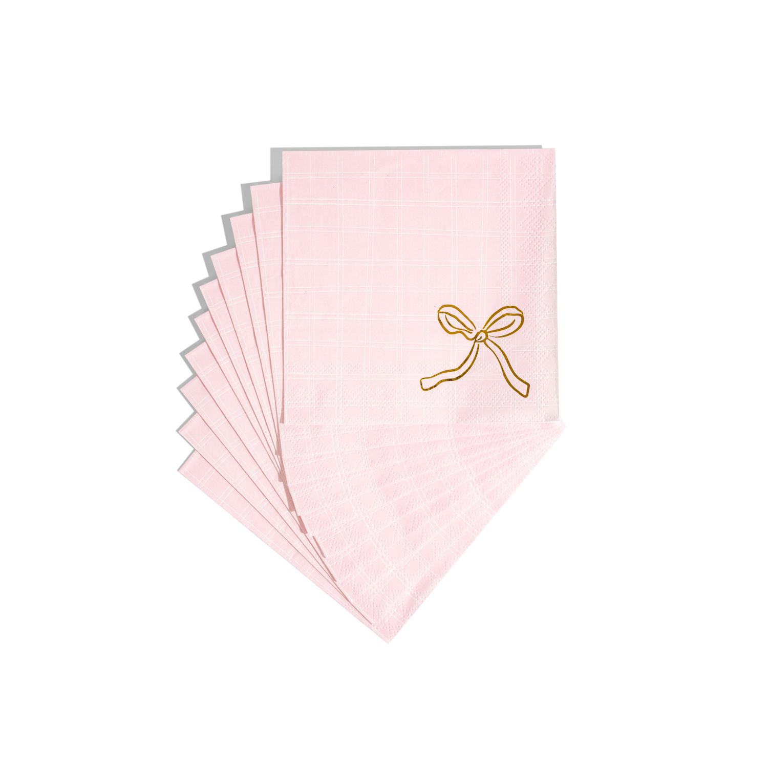 Pink Plaid Cocktail Napkins