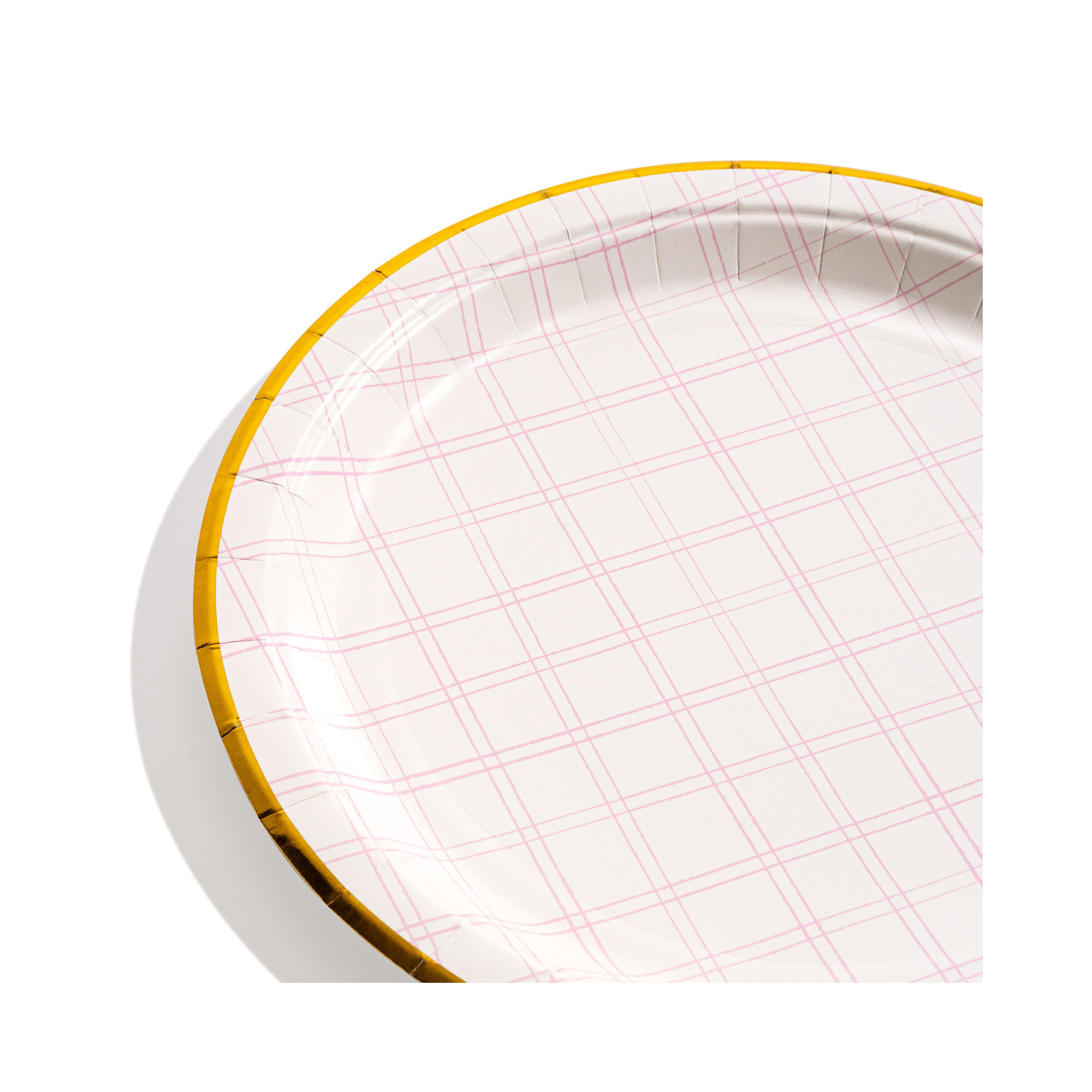 Pink Plaid Dinner Plates