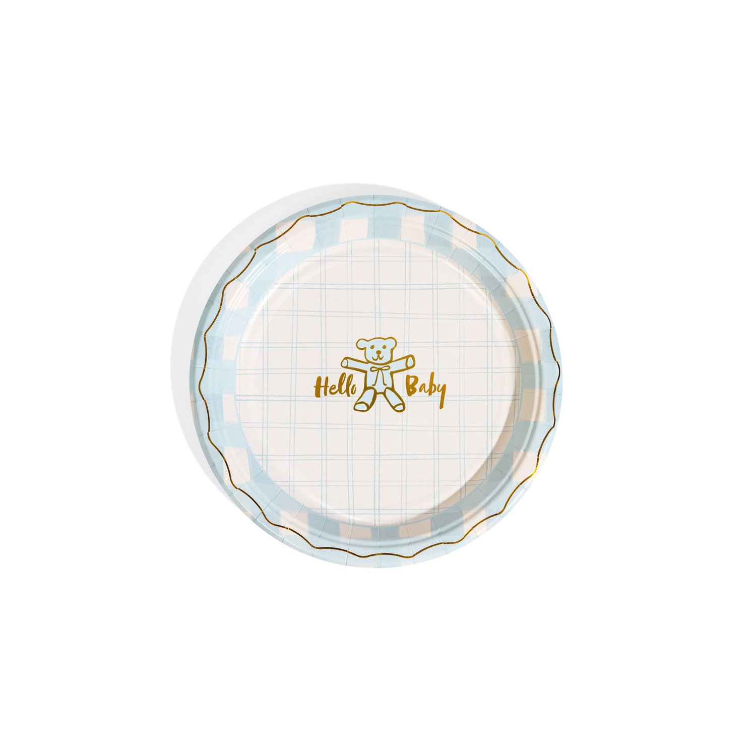 Hello Baby Blue Cake Plates