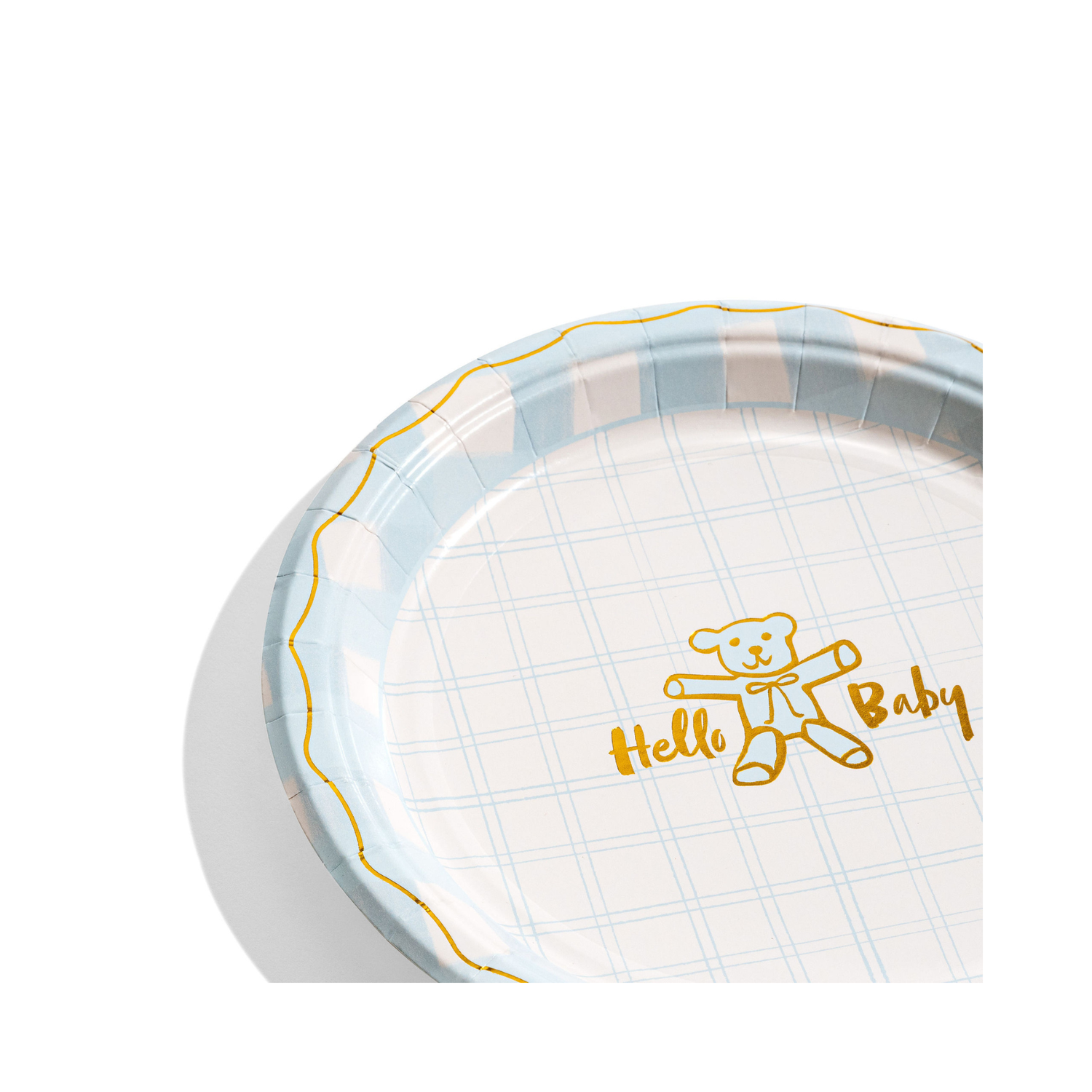 Hello Baby Blue Cake Plates