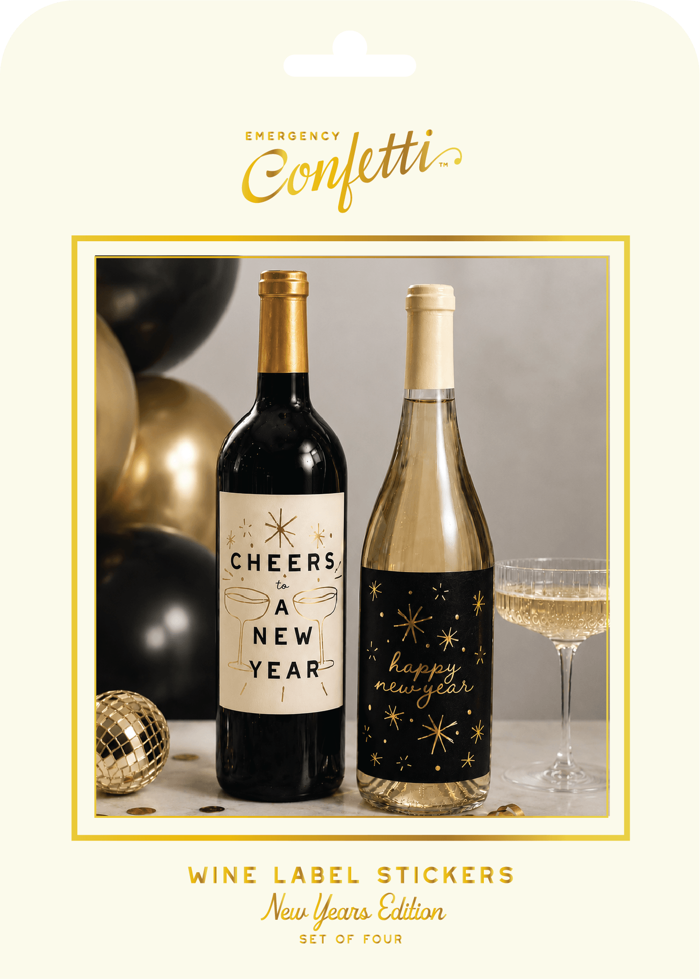 New Years Wine Label Stickers