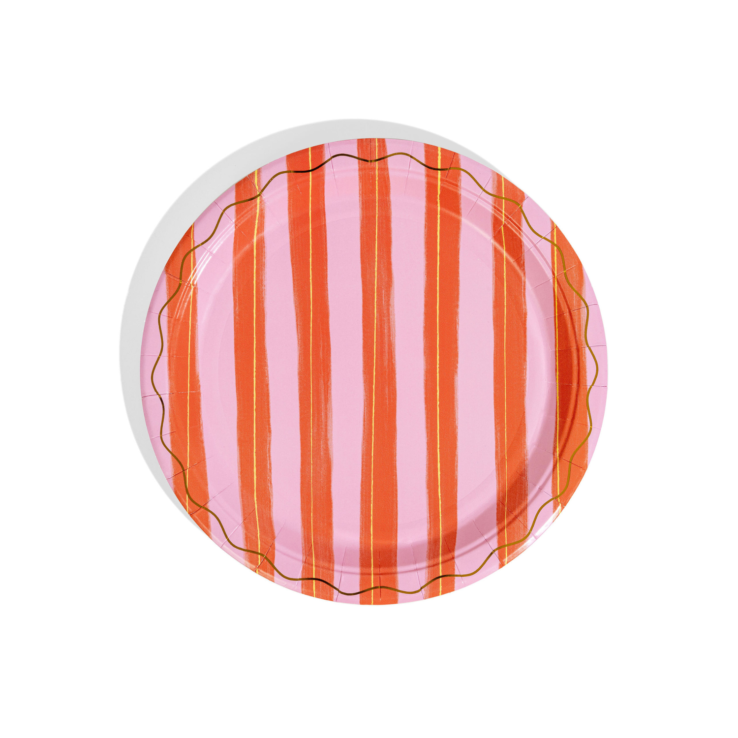 Pink & Red Stripe Dinner Plates