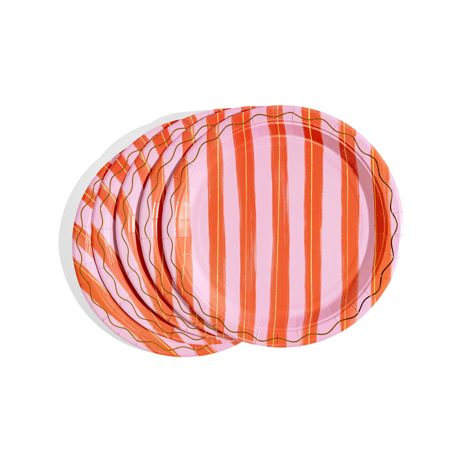 Pink & Red Stripe Dinner Plates