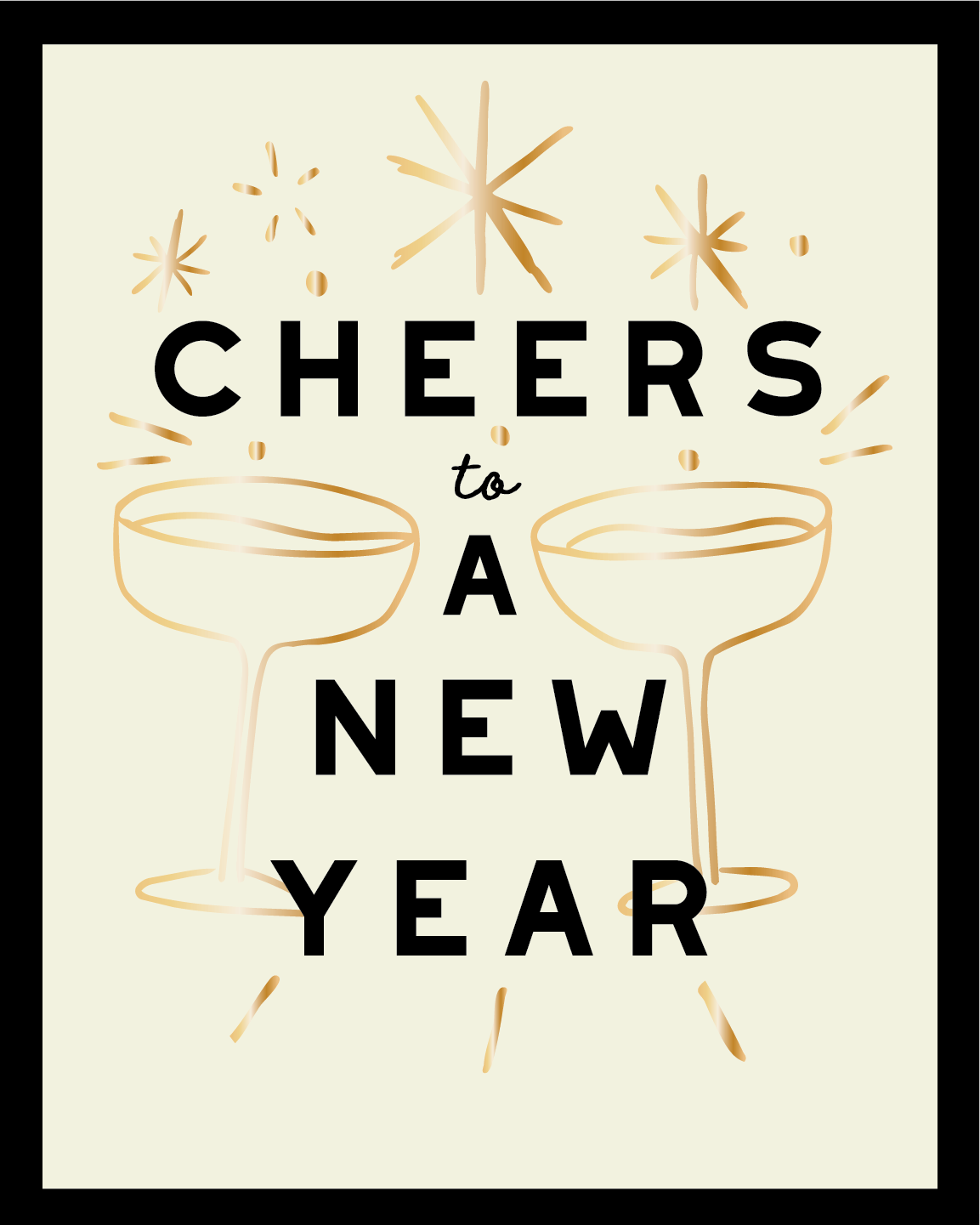 New Years Wine Label Stickers