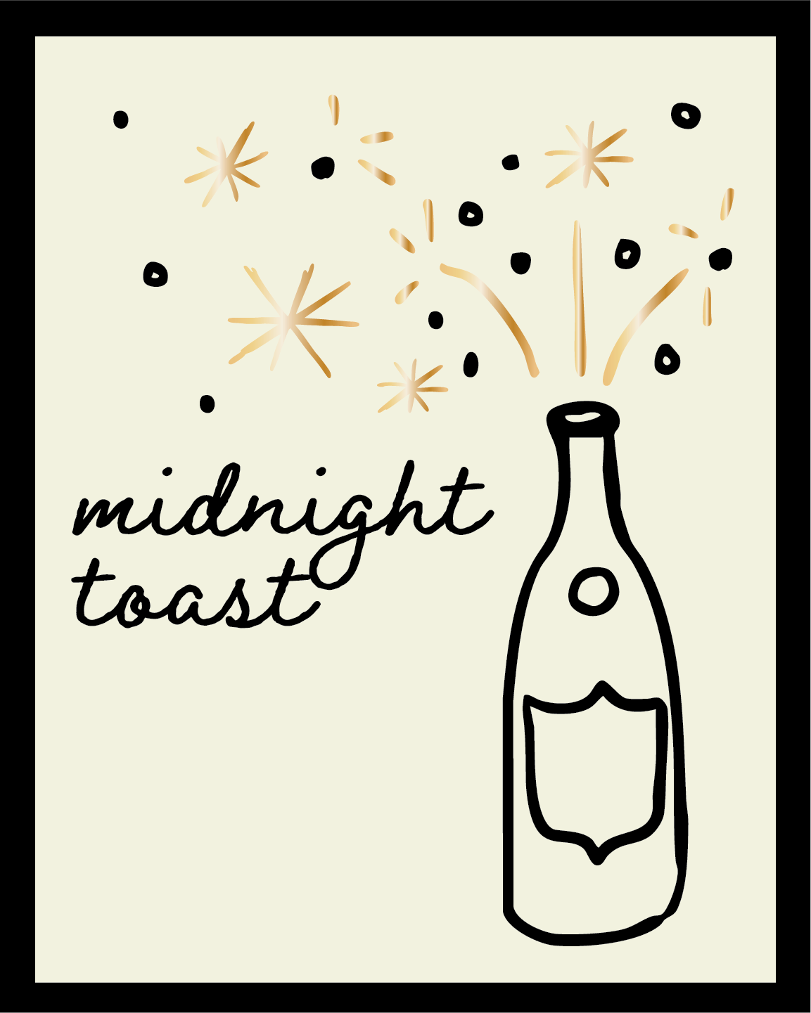 New Years Wine Label Stickers